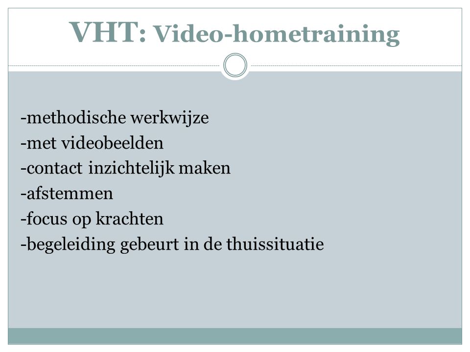 VHT: Video-hometraining