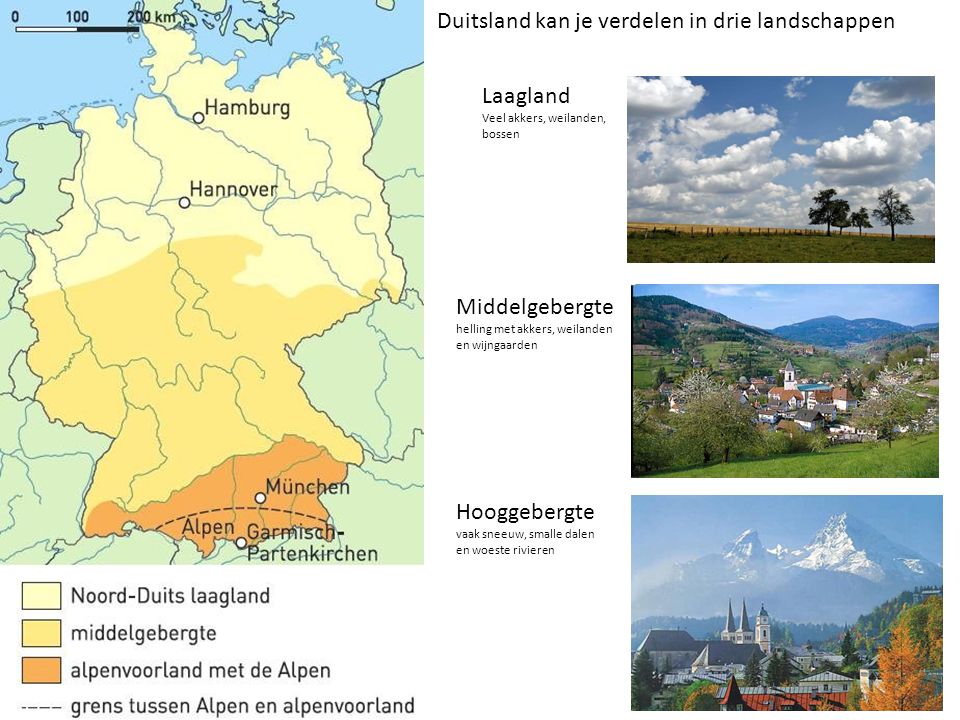 Duitsland kan je verdelen in drie landschappen