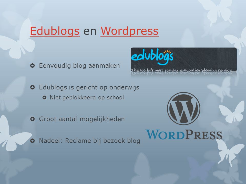 Edublogs en Wordpress Eenvoudig blog aanmaken