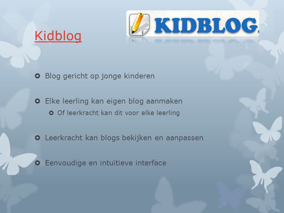 Kidblog Blog gericht op jonge kinderen
