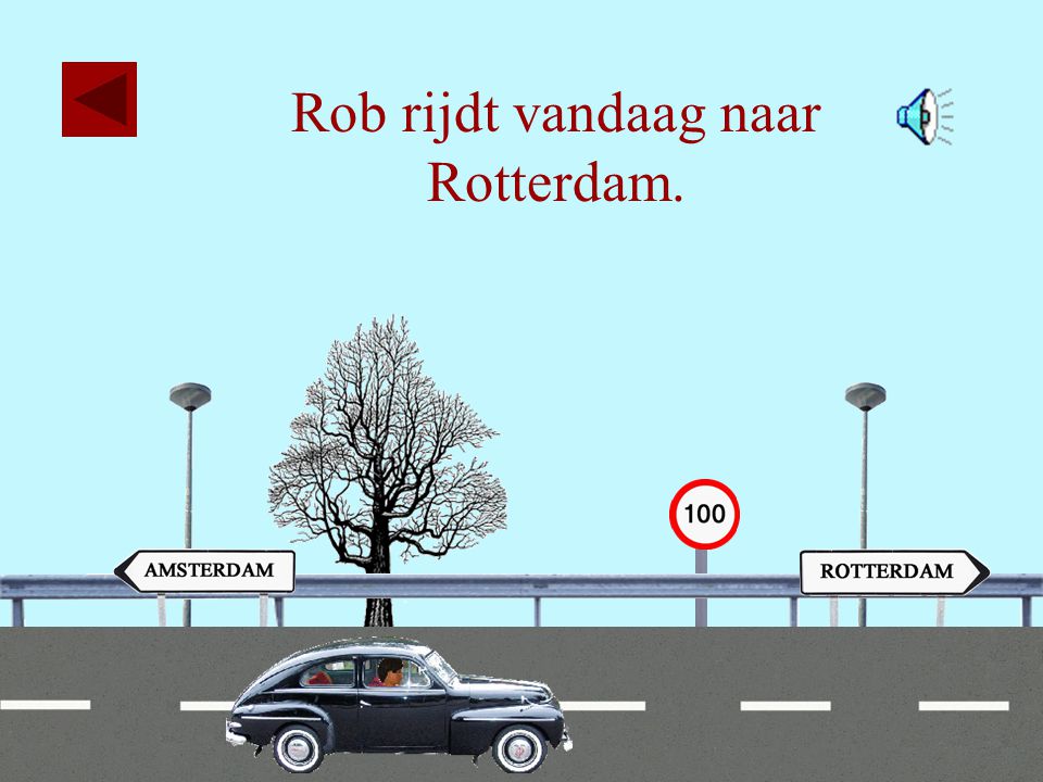 Rob rijdt vandaag naar Rotterdam.
