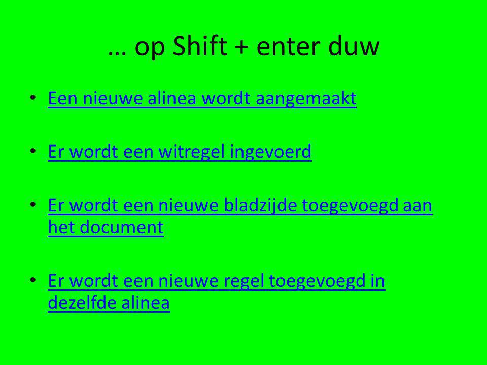 … op Shift + enter duw Een nieuwe alinea wordt aangemaakt