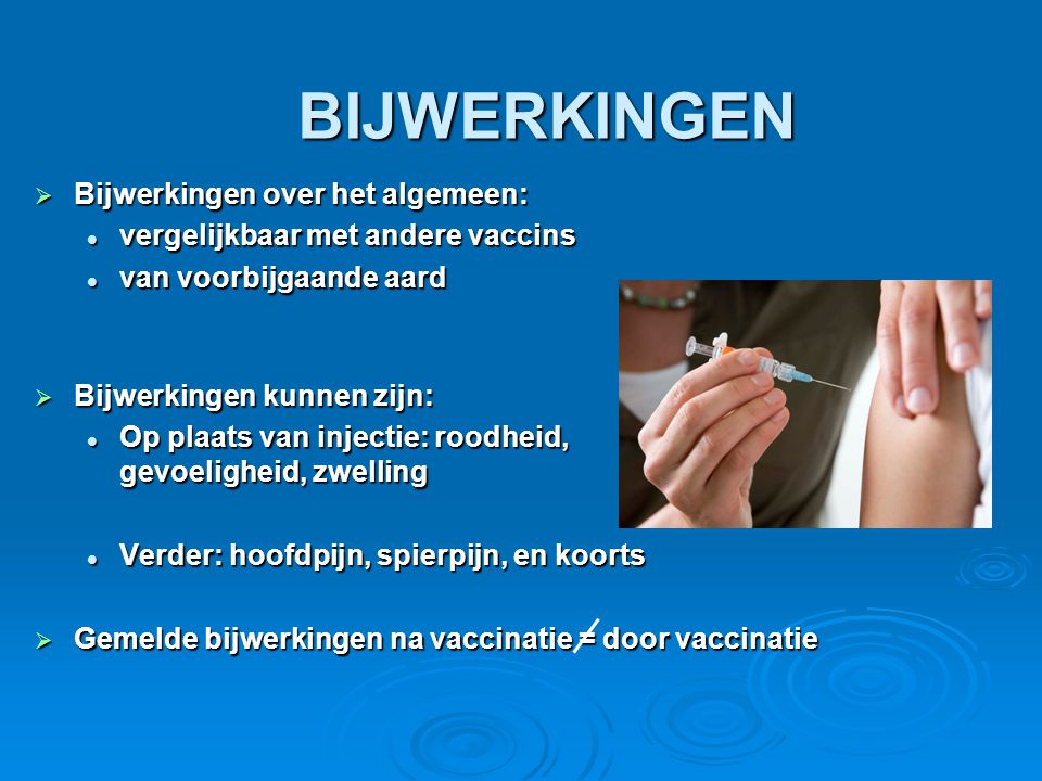 papillomavirus vaccin bijwerkingen