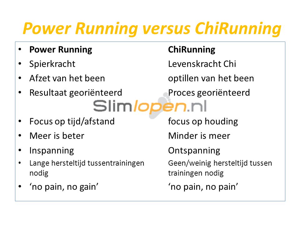 Power Running versus ChiRunning
