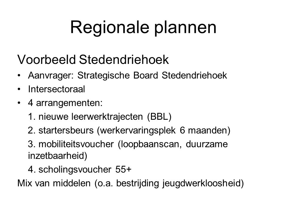 Regionale plannen Voorbeeld Stedendriehoek