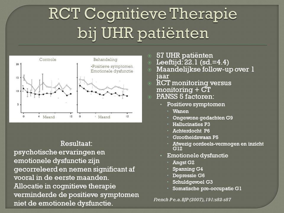 RCT Cognitieve Therapie bij UHR patiënten