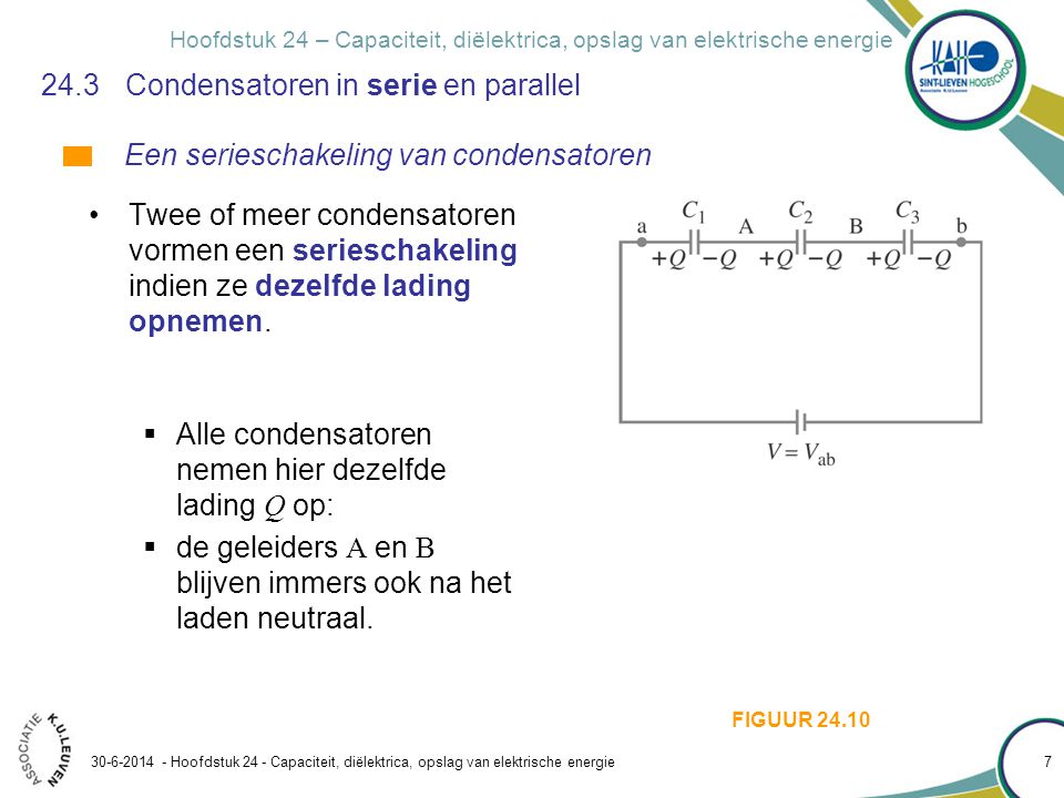 24.3 Condensatoren in serie en parallel
