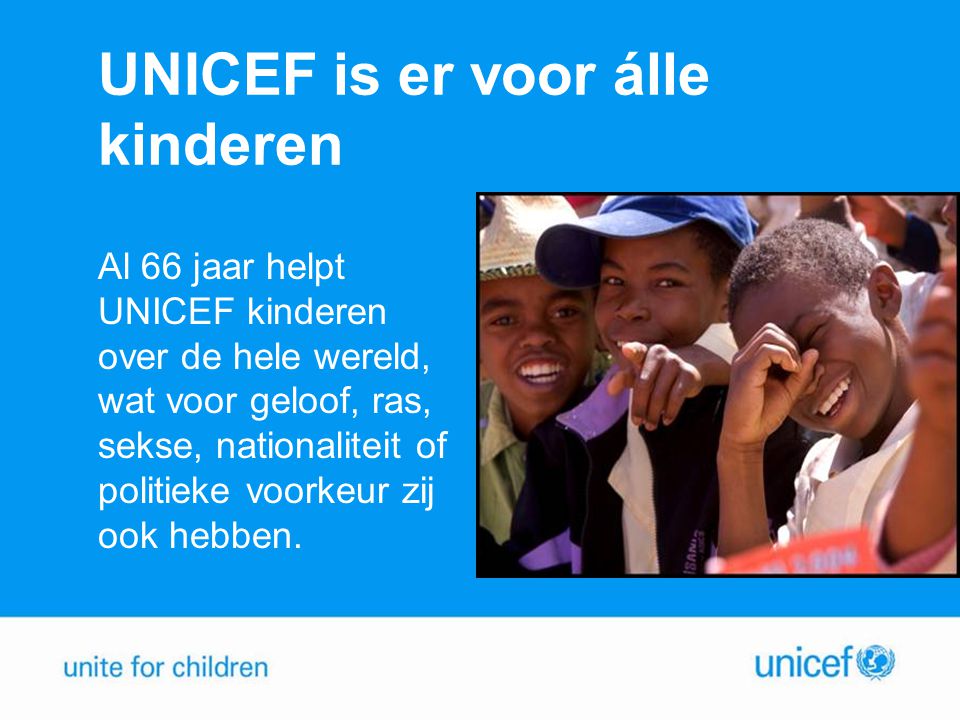 UNICEF is er voor álle kinderen