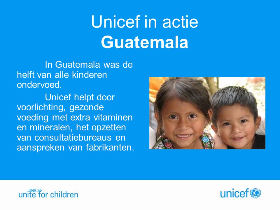 Unicef in actie Guatemala