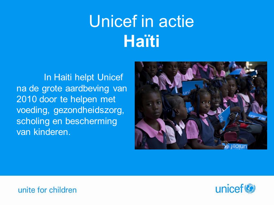 Unicef in actie Haïti