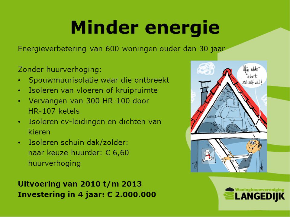Minder energie Energieverbetering van 600 woningen ouder dan 30 jaar