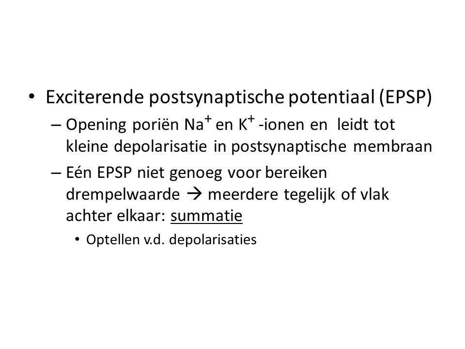 Exciterende postsynaptische potentiaal (EPSP)