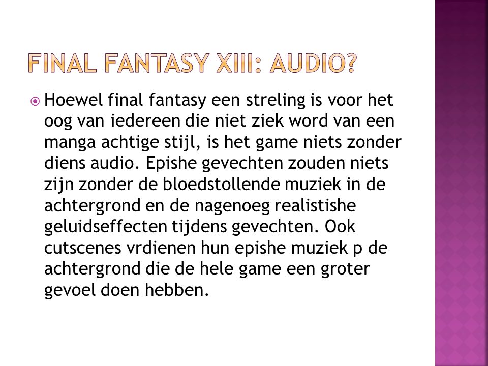 Final Fantasy XIII: Audio