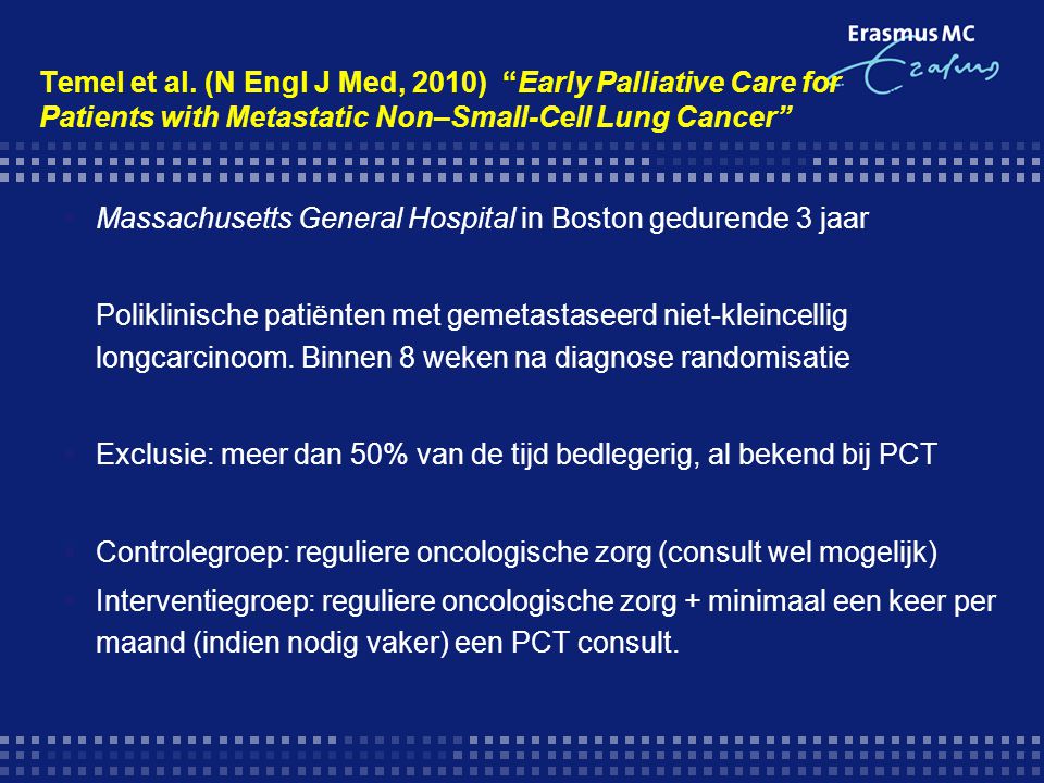 Temel et al. (N Engl J Med, 2010) Early Palliative Care for Patients with Metastatic Non–Small-Cell Lung Cancer