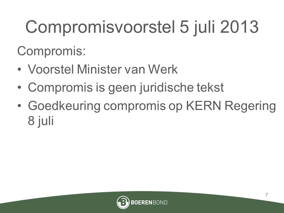 Compromisvoorstel 5 juli 2013