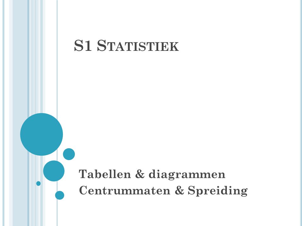 Tabellen & diagrammen Centrummaten & Spreiding