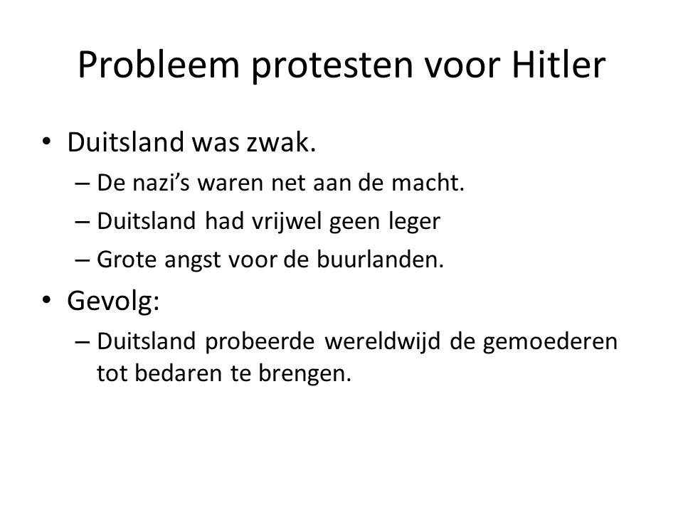 Probleem protesten voor Hitler
