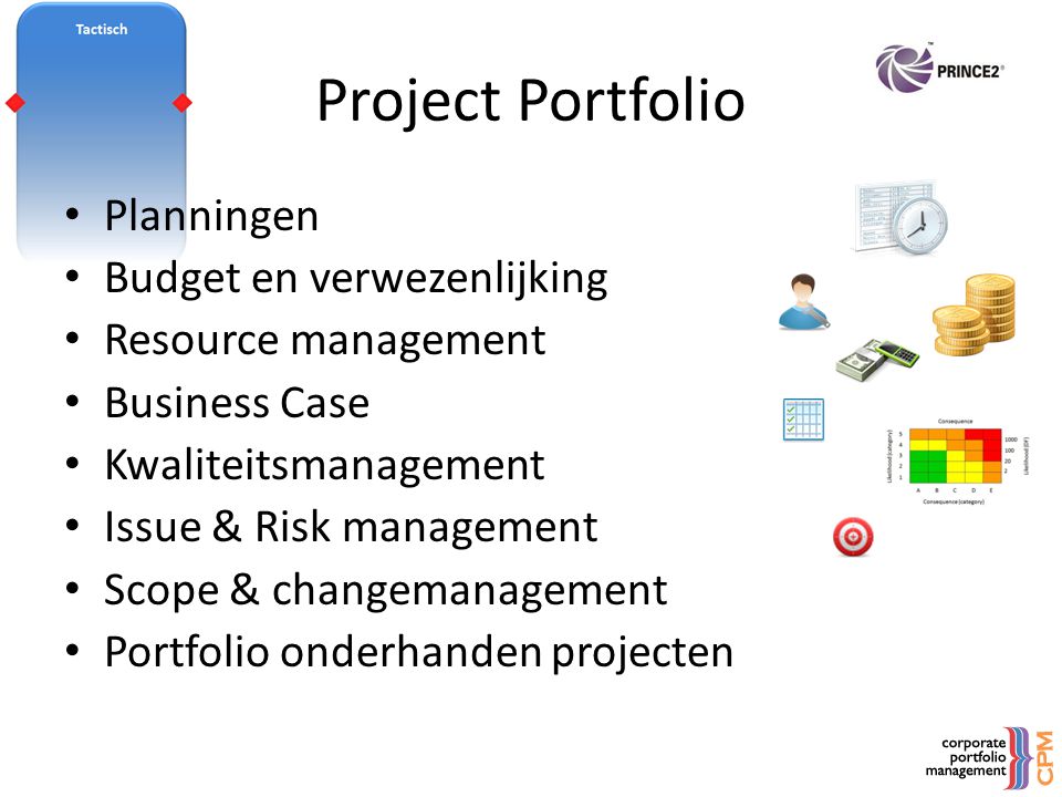 Project Portfolio Planningen Budget en verwezenlijking