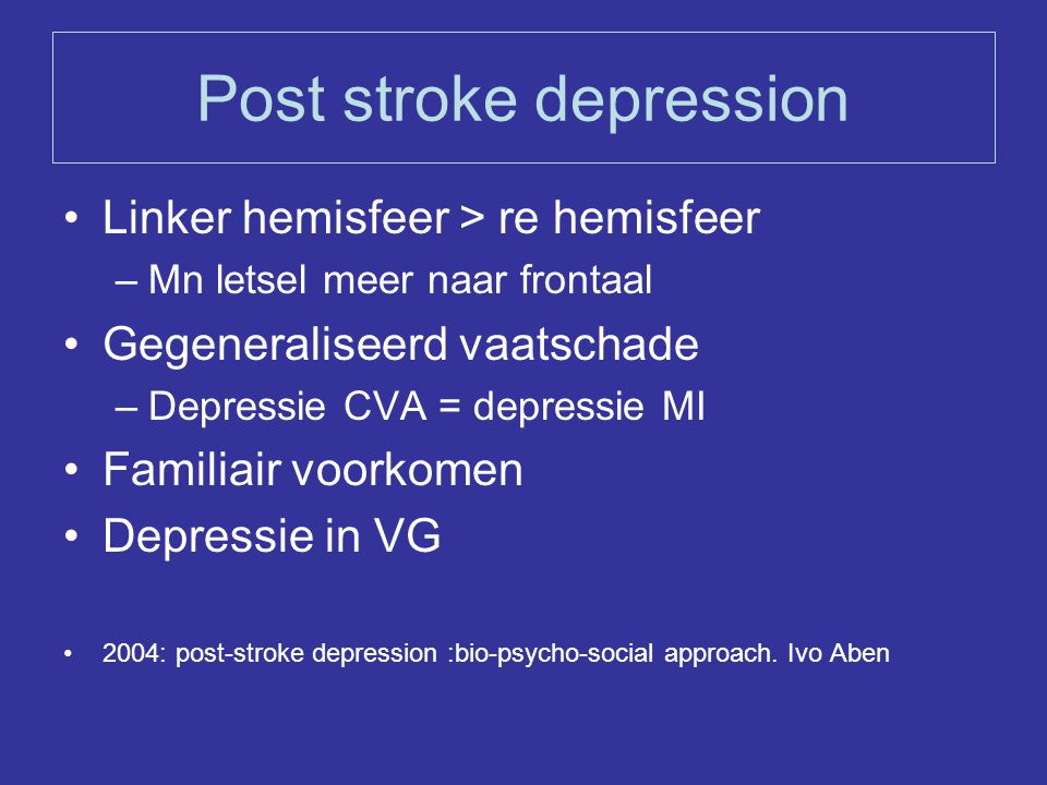 Post stroke depression