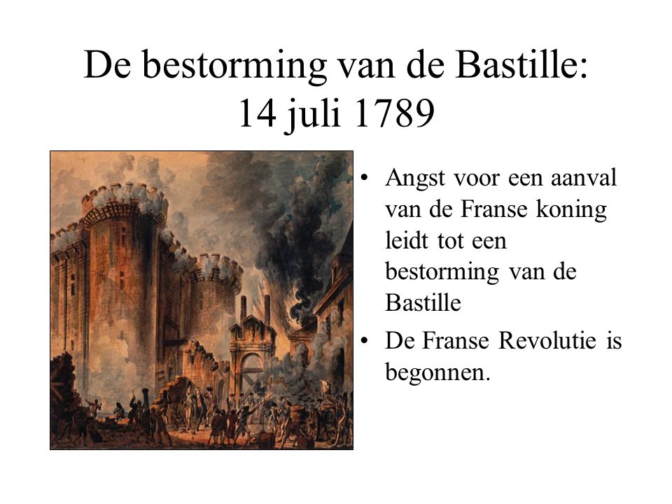 De bestorming van de Bastille: 14 juli 1789