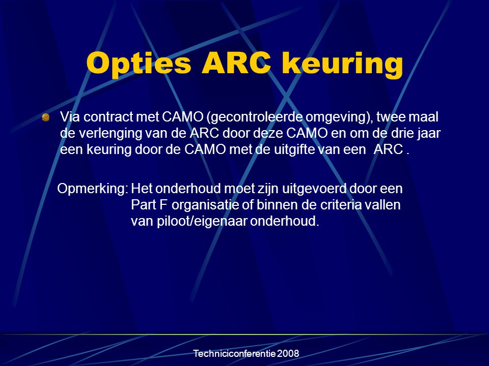 Opties ARC keuring