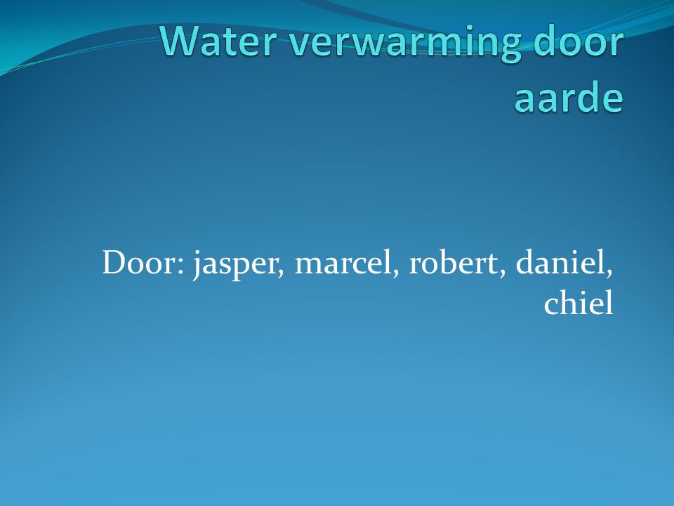 Water verwarming door aarde