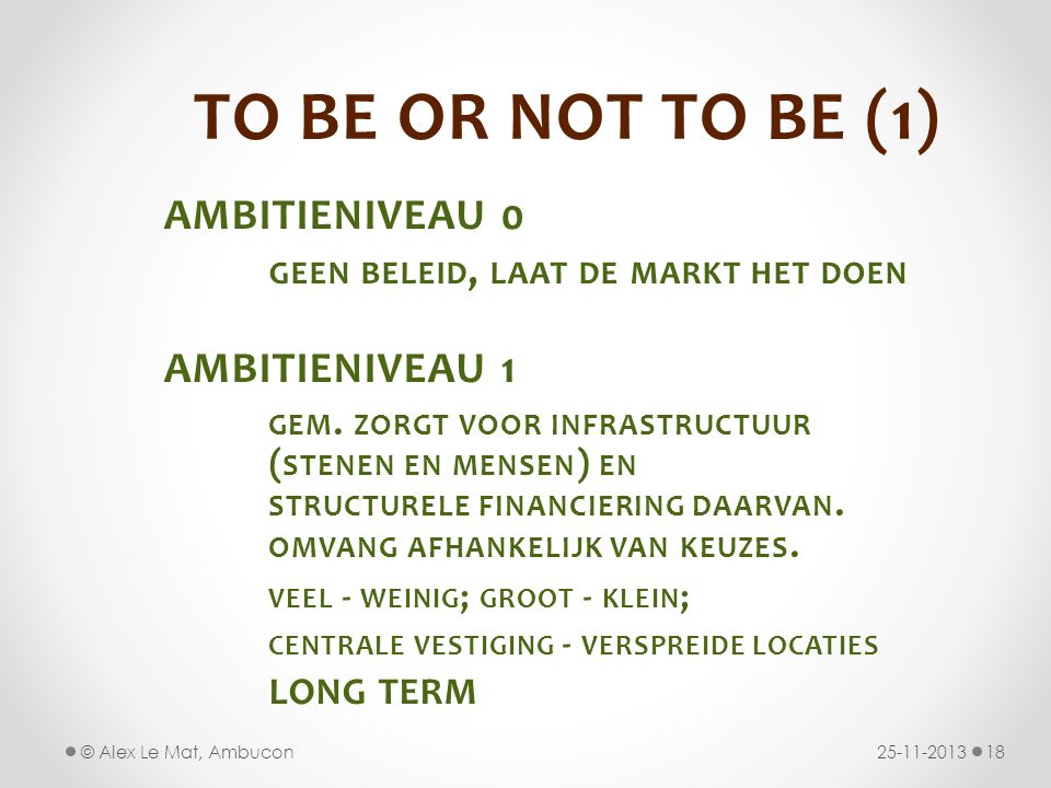 TO BE OR NOT TO BE (1) AMBITIENIVEAU 0 AMBITIENIVEAU 1