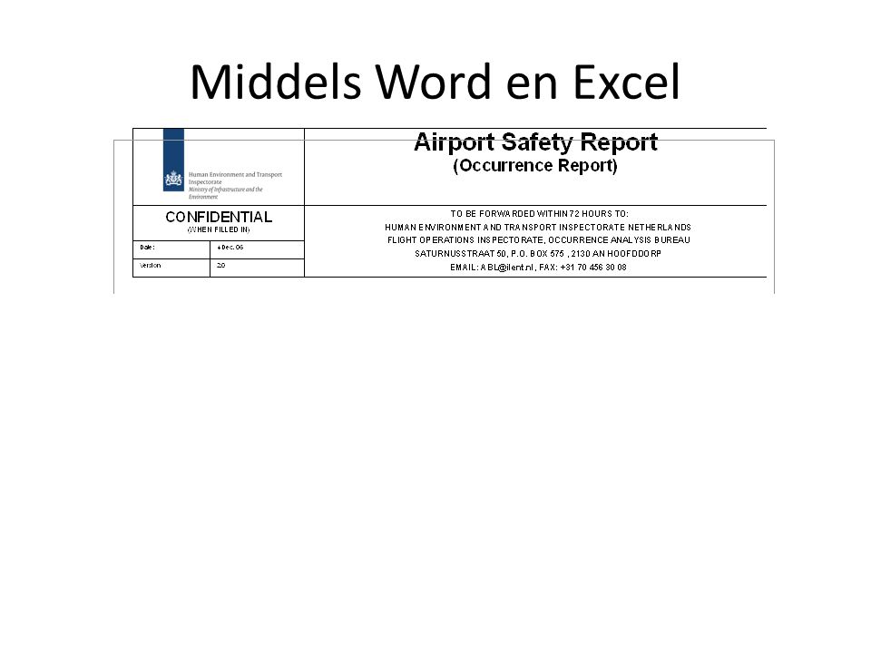 Middels Word en Excel
