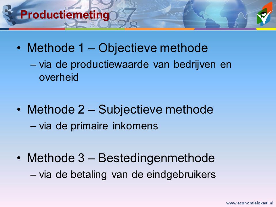 Methode 1 – Objectieve methode