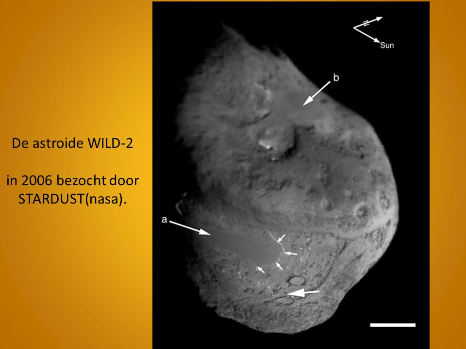 De astroide WILD-2 in 2006 bezocht door STARDUST(nasa).