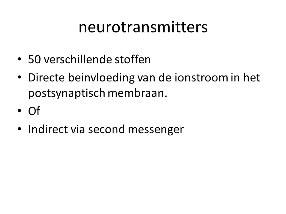 neurotransmitters 50 verschillende stoffen