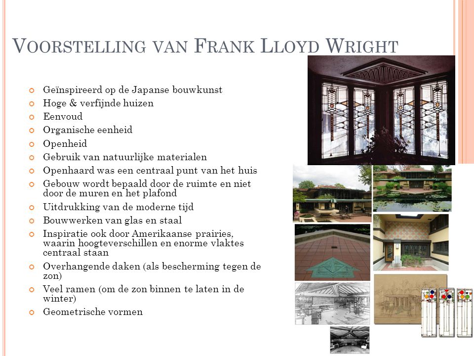 Voorstelling van Frank Lloyd Wright