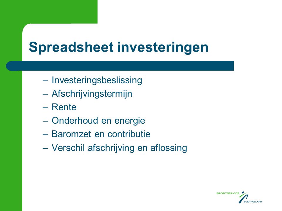 Spreadsheet investeringen