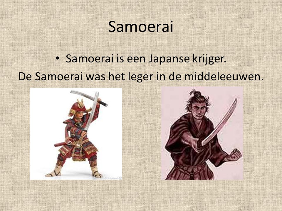 Samoerai Samoerai is een Japanse krijger.