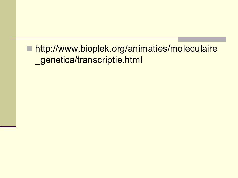 bioplek. org/animaties/moleculaire_genetica/transcriptie