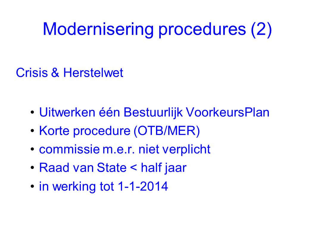 Modernisering procedures (2)