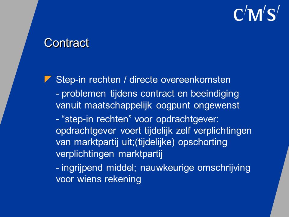 Contract Step-in rechten / directe overeenkomsten