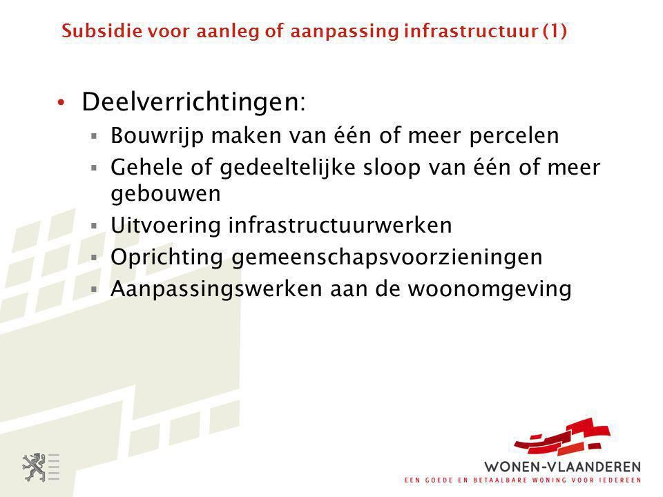 Subsidie voor aanleg of aanpassing infrastructuur (1)