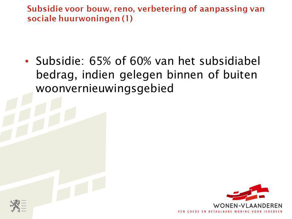 Subsidie voor bouw, reno, verbetering of aanpassing van sociale huurwoningen (1)