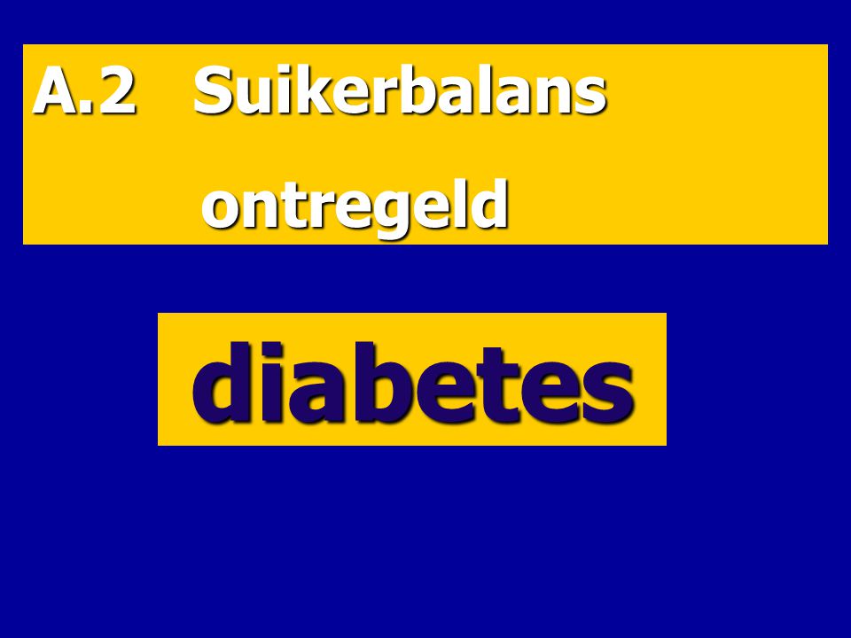 A.2 Suikerbalans ontregeld diabetes