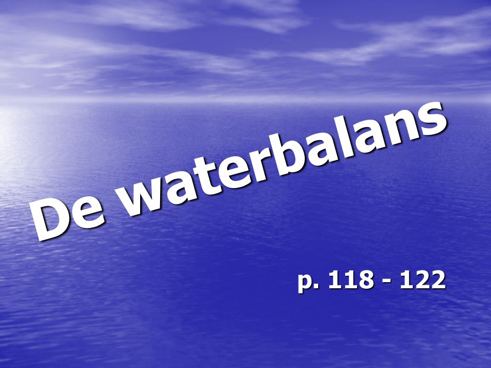 De waterbalans p
