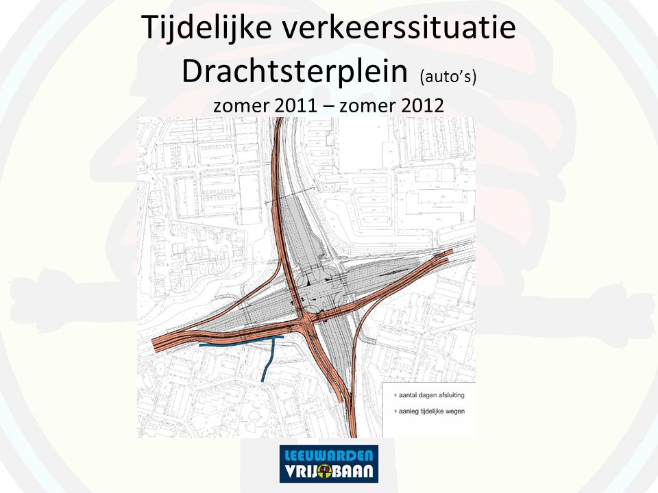 Tijdelijke verkeerssituatie Drachtsterplein (auto’s) zomer 2011 – zomer 2012