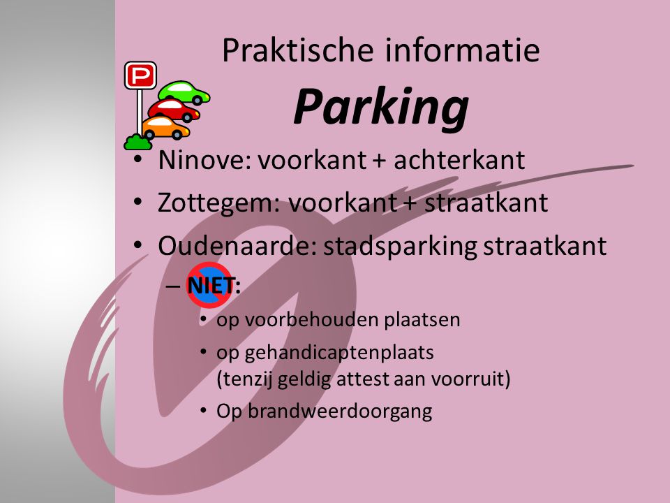 Praktische informatie Parking