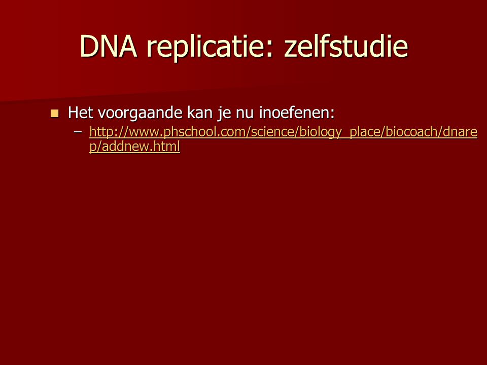 DNA replicatie: zelfstudie