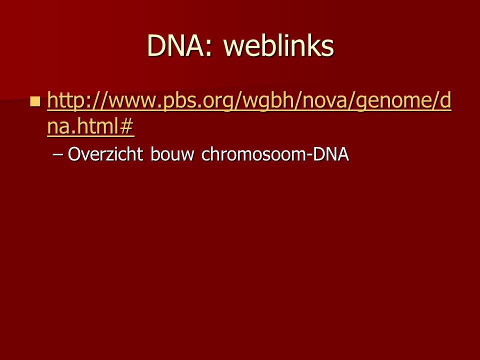 DNA: weblinks