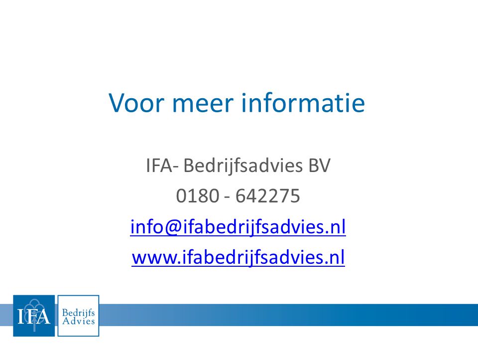 IFA- Bedrijfsadvies BV