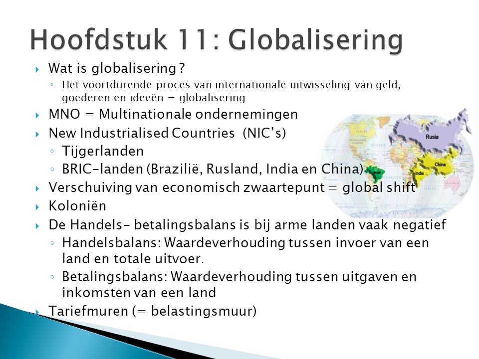 Hoofdstuk 11: Globalisering