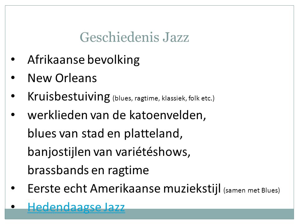 Geschiedenis Jazz Afrikaanse bevolking New Orleans