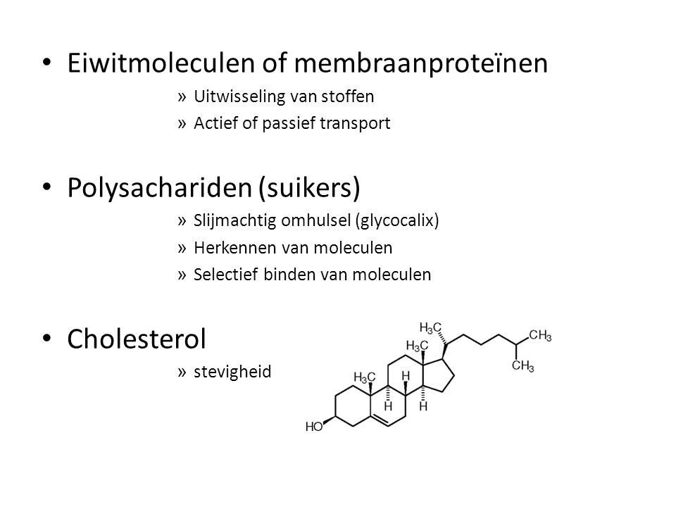 Eiwitmoleculen of membraanproteïnen