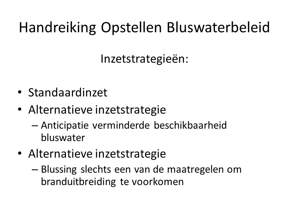 Handreiking Opstellen Bluswaterbeleid